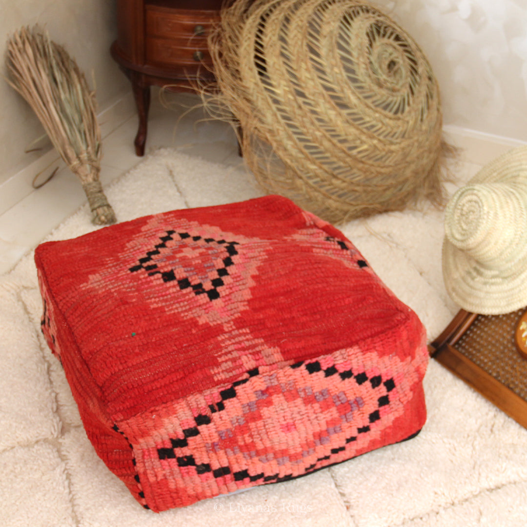 Sitzkissen Pouf Beni Ourain Liyana,s -Teppich