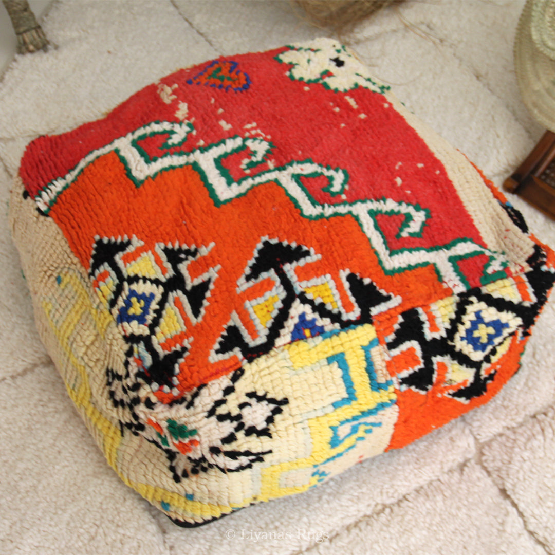 Sitzkissen Pouf Beni Ourain Liyana,s -Teppich