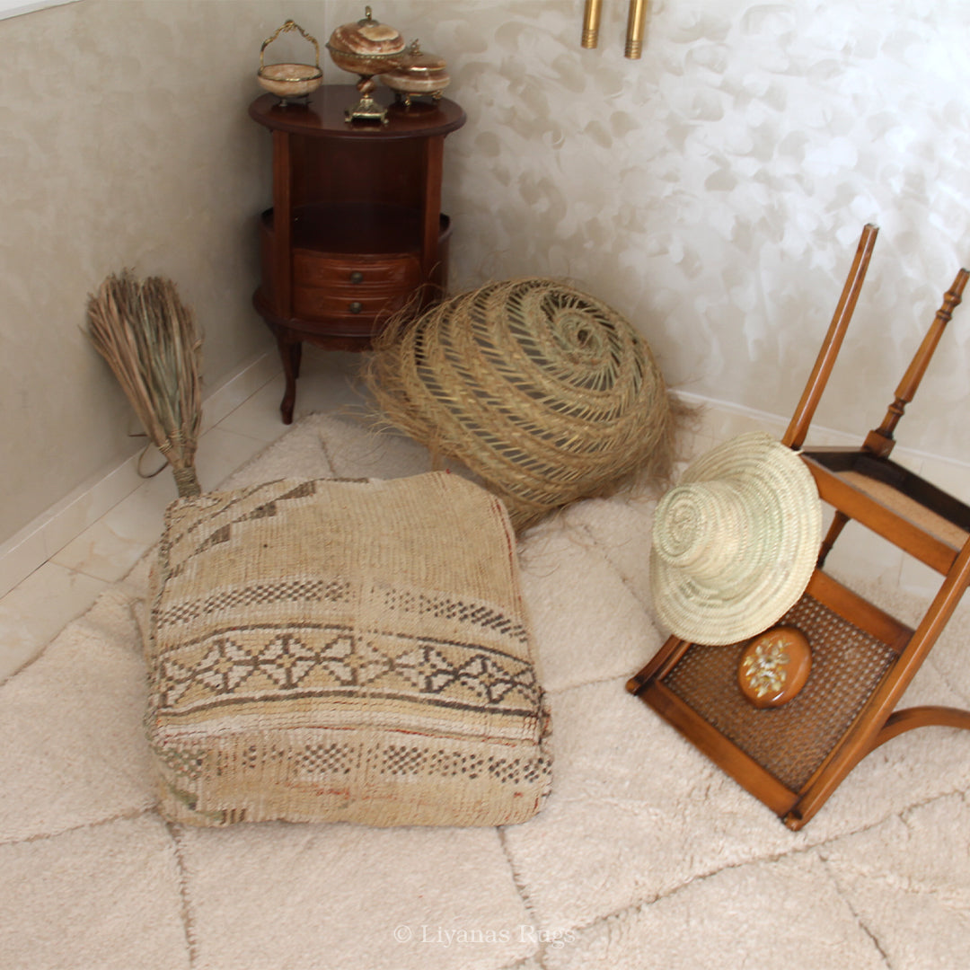 Sitzkissen Pouf Beni Ourain Liyana,s -Teppich