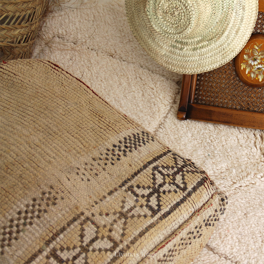 Sitzkissen Pouf Beni Ourain Liyana,s -Teppich