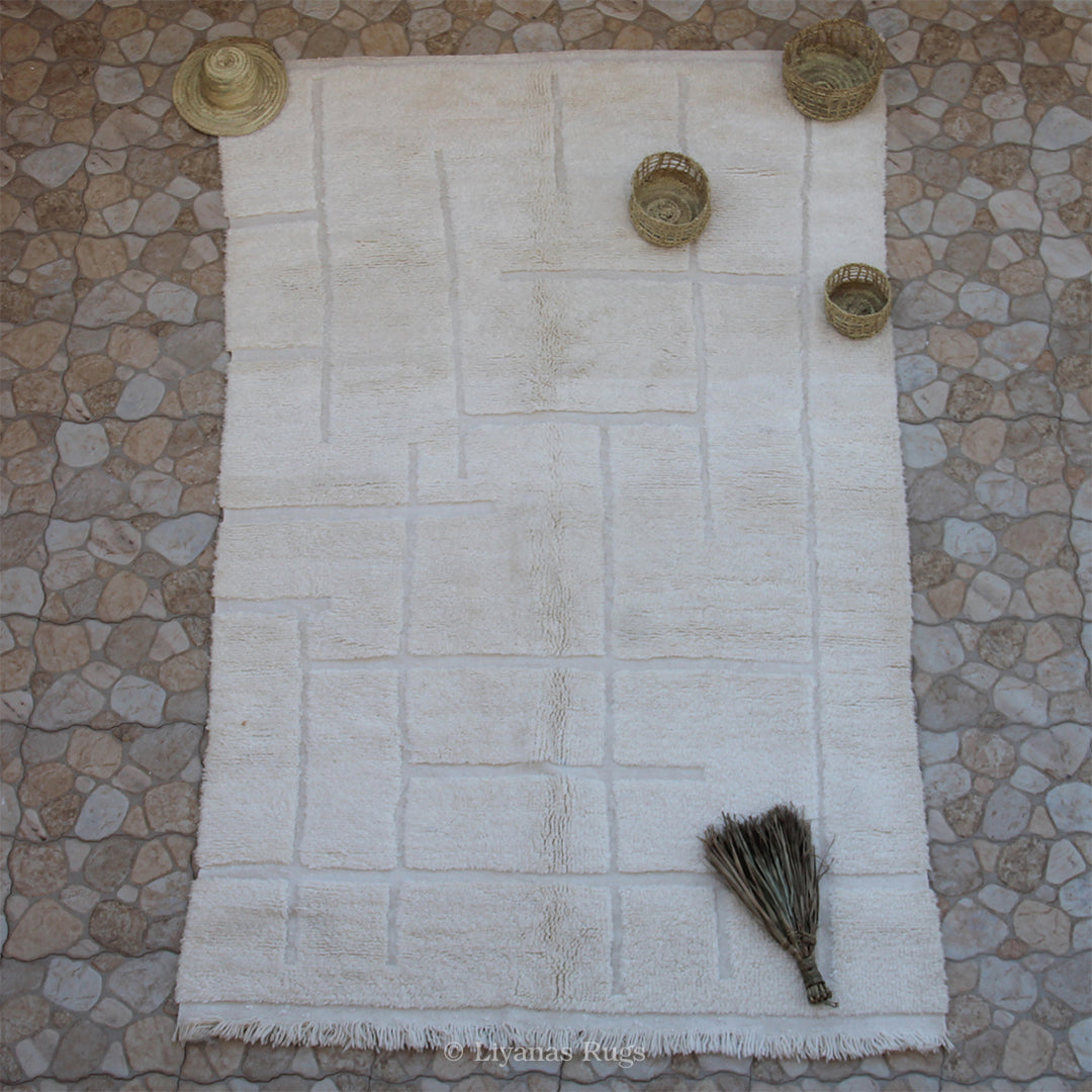 Modern designer Berber Beni Ourain Liyana, S carpet 290 cm - 190 cm