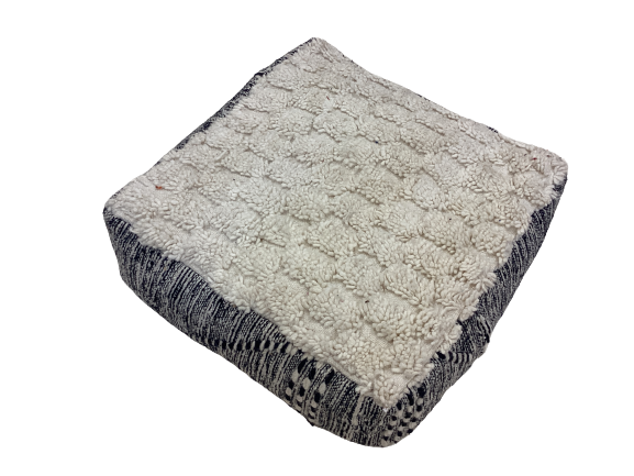 Handgefertigt Berber Sitzkissen Pouf Marke Beni Ourain 25x60x65cm