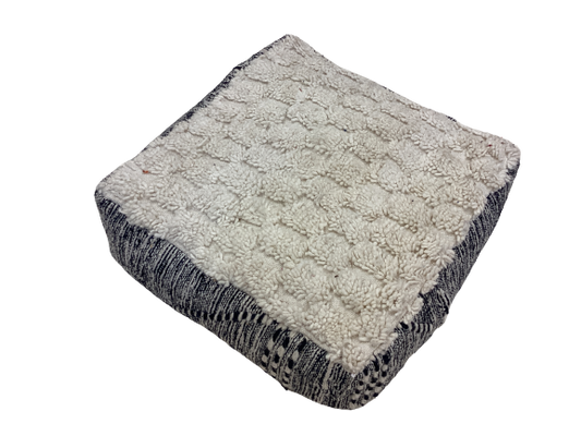 Handgefertigt Berber Sitzkissen Pouf Marke Beni Ourain 25x60x65cm