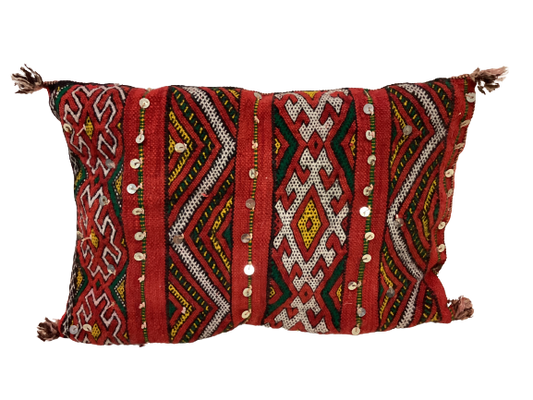 Handgefertigt Berber Dekokissen Pouf Marke Beni Ourain 55x40x5cm