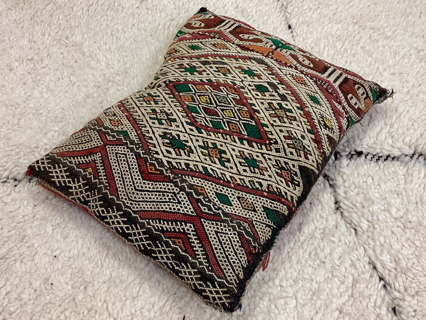 Handgefertigt Berber Dekokissen Pouf Marke Beni Ourain 45x35x5cm