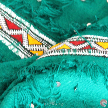 Modern Designer Berber Handira Liyana,S - Green color