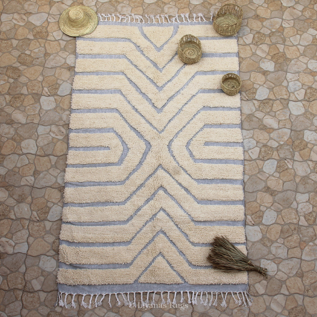 Modern designer Berber Beni Ourain Liyana, S carpet - 226 cm - 159 cm